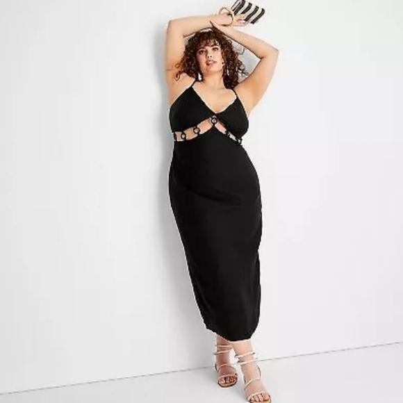 Women's Sleeveless Ring Detail Maxi Dress - Future Collective Black - Picture 2 of 4